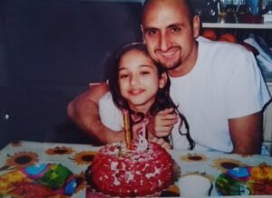 Natalia Guglielmo da bambina con il papà